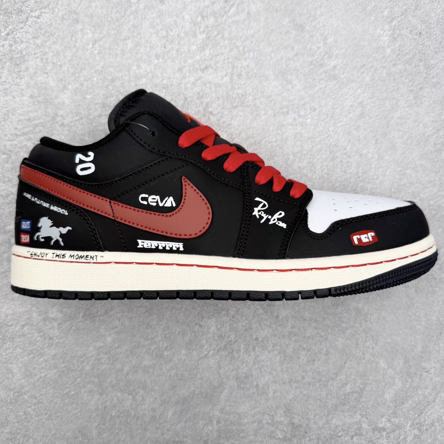 Air Jordan 1 Low — Noir / Rouge « Racing »